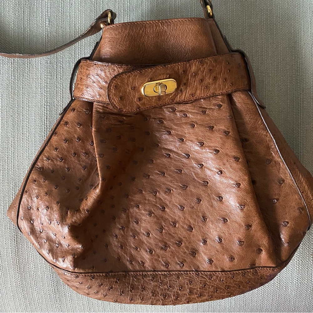 Vintage Ostrich style Bucket Bag - Picture 2 of 8